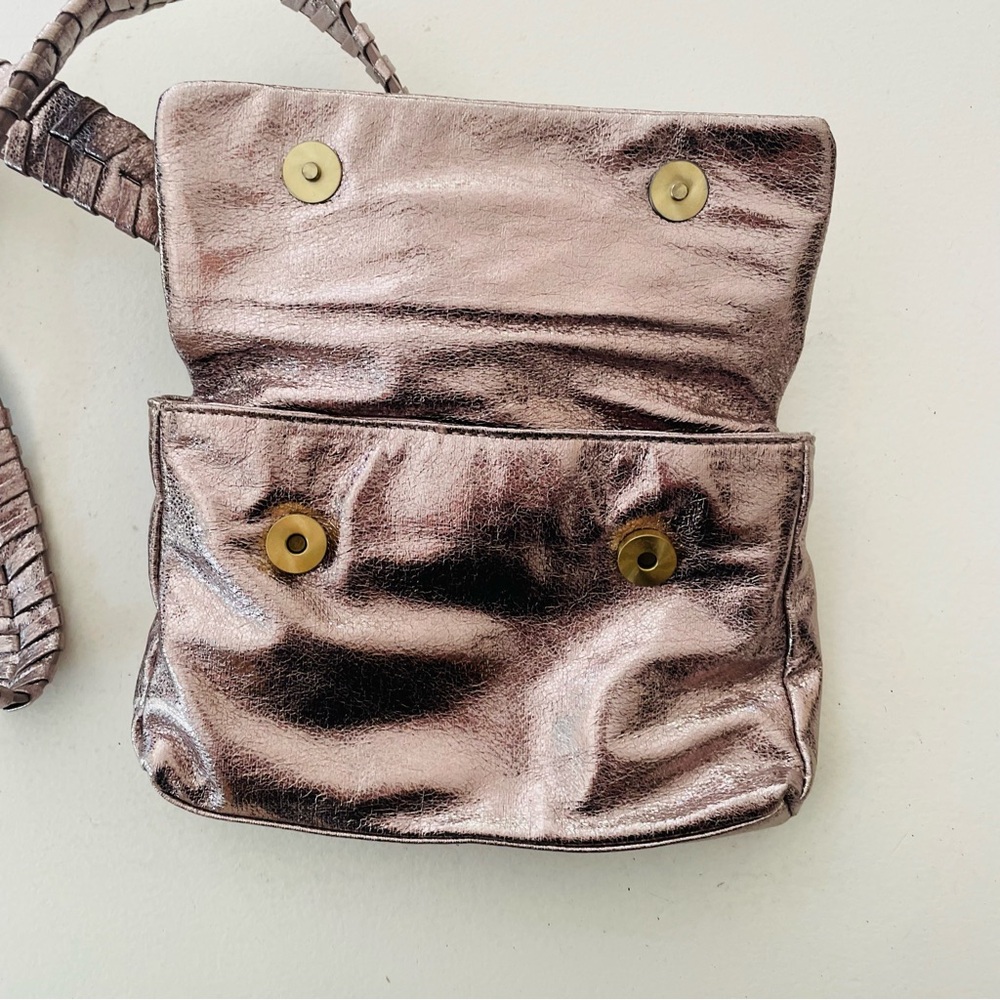 Anthropologie Metallic Taupe Envelope Crossbody Bag - Picture 6 of 10